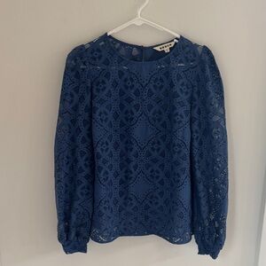 Boden Lace Crew Neck Blouse size 6